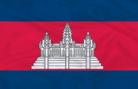 Waving Flag of Cambodia Stock Illustration