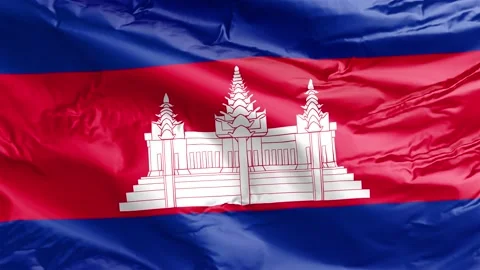 Waving flag of Cambodia Kingdom. Loop Stock Footage 232724183