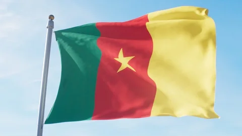 Waving Flag Of Cameroon Loop Stock Footage 127395320