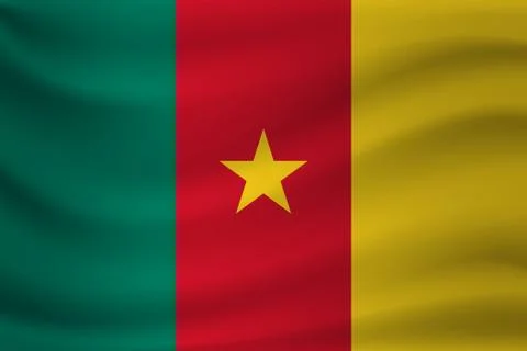 Waving flag of Cameroon. Vector illustration Stock Illustration
