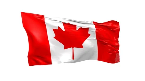 Waving Flag Canada Stock Footage 89615253