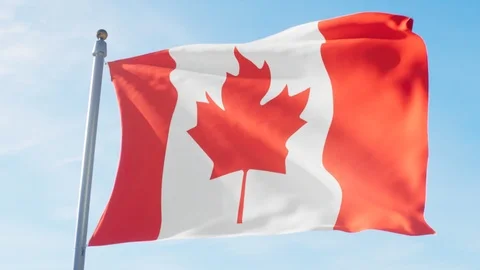 Waving Flag Of Canada Loop Stock Footage 127473991