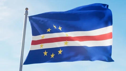 Waving Flag Of Cape Verde Loop Stock Footage 127579748