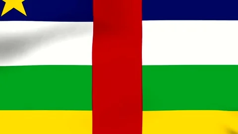 Waving flag of Central African Republic with vibrant colors and folds Stock Footage 346545913