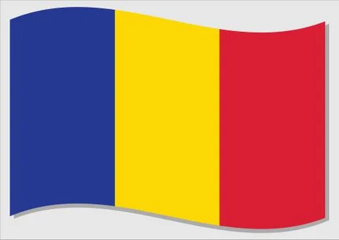 Waving flag of Chad vector graphic. Waving Chadian flag illustration. Chad co 스톡 일러스트