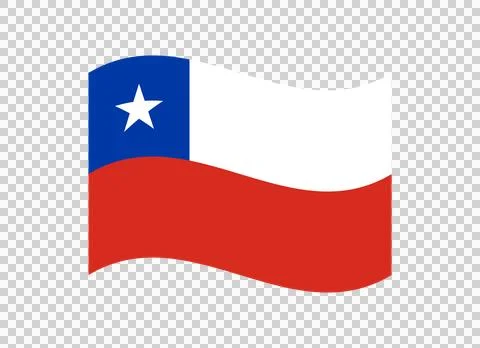 Waving flag of Chile isolated on transparent background, national symbol Stock-Illustration