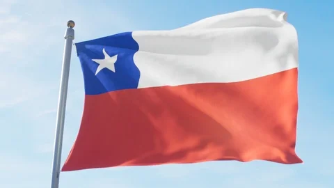 Waving Flag Of Chile Loop Stock Footage 127474762
