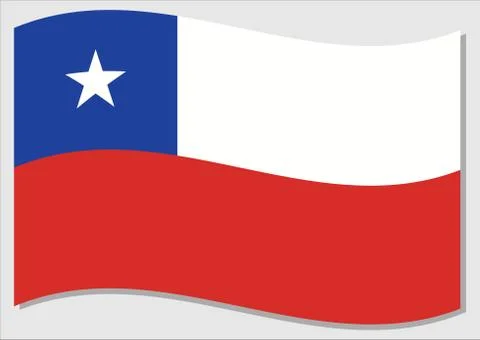 Waving flag of Chile vector graphic. Waving Chilean flag illustration. Chile  Stock-Illustration