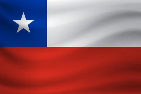 Waving flag of Chile. Vector illustration Stock-Illustration