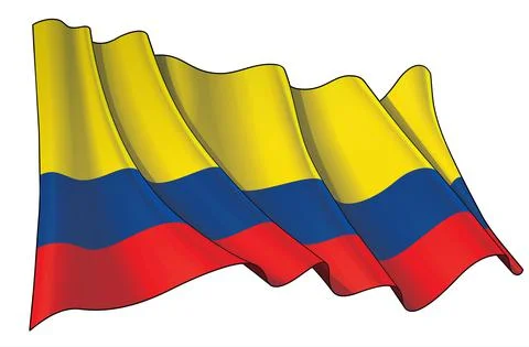 Waving Flag of Colombia Stock Illustration