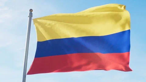 Waving Flag Of Colombia Loop Stock Footage 127486430