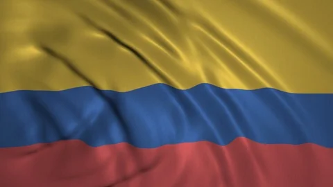 Waving Flag of Colombia in the Wind Stock Footage 98078175