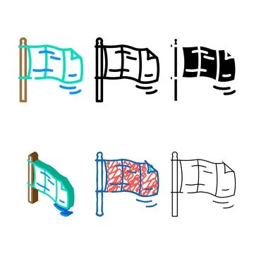 Waving flag color icon vector series Stockillustratie