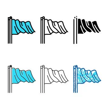Waving flag color icon vector stylized Stockillustratie