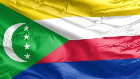 Waving flag of Comoros Union. Loop Stock Footage 232724288