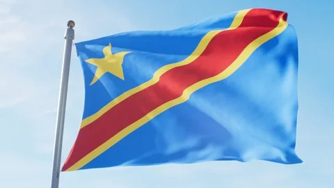 Waving Flag Of Congo Loop Stock Footage 127396002