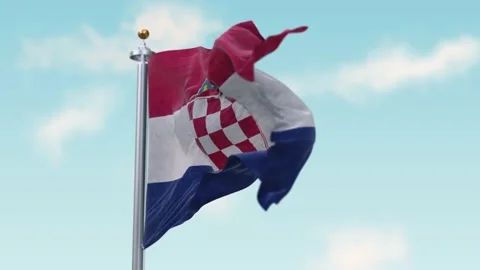 Waving Flag of croatia in Wind . Flag Seamless Loop croatia. Stock Footage 151001309