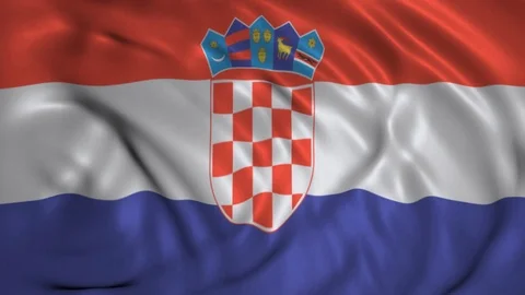 Waving Flag of Croatia in the Wind Stock Footage 98078287