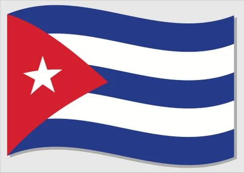 Waving flag of Cuba vector graphic. Waving Cuban flag illustration. Cuba coun Stock-Illustration