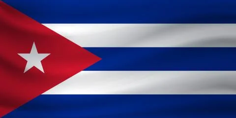 Waving flag of Cuba. Vector illustration Illustrazione stock