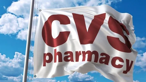 Waving flag with CVS Pharmacy logo again... | Stock Video | Pond5