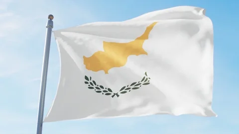 Waving Flag Of Cyprus Loop Stock Footage 127475652