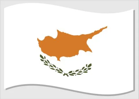 Waving flag of Cyprus vector graphic. Waving Cypriot flag illustration. Cypru Stock Illustration