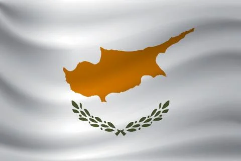 Waving flag of Cyprus. Vector illustration Stock Illustration