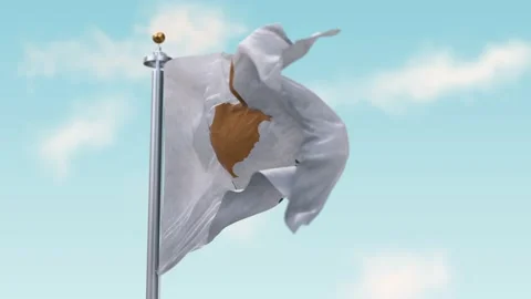 Waving Flag of cyprus in Wind . Flag Seamless Loop cyprus. Stock Footage 150999687