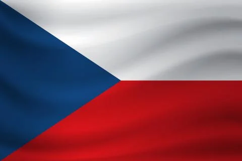 Waving flag of Czech Republic. Vector illustration Stock Illustration