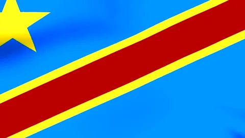 Waving flag of the Democratic Republic of the Congo with bright colors and .. 库存影片 346546170