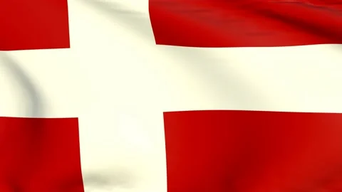 Waving flag of Denmark, 3d animation Stock Footage 146717428
