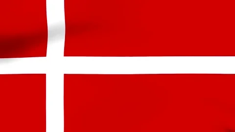 Waving flag of Denmark featuring the traditional white Scandinavian cross o.. Stock Footage 346545918