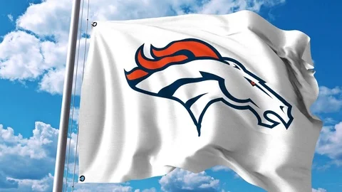 Waving flag with Denver Broncos professi, Stock Video