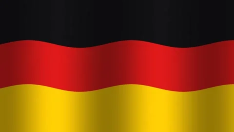 Waving flag design with colors of Germany in horizontal stripes Stock Footage 339044280