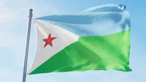 Waving Flag Of Djibouti Loop Stock Footage 127568155