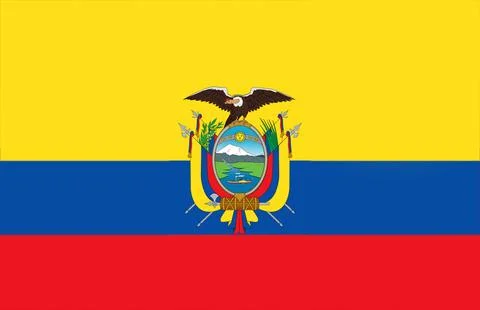 Waving Flag of Ecuador Stock Illustration