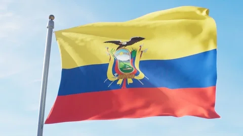 Waving Flag Of Ecuador Loop Stock Footage 127481523