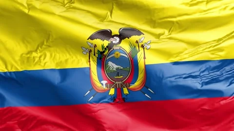 Waving flag of Ecuador Republic. Loop Stock Footage 232724423
