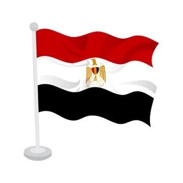 Waving flag of Egypt Stock Illustration
