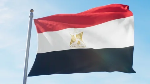 Waving Flag Of Egypt Loop Stock Footage 127574593