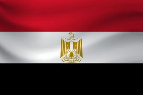 Waving flag of Egypt. Vector illustration Stock Illustration