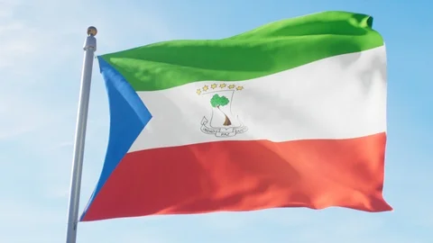 Waving Flag Of Equatorial Guinea Loop Stock Footage 127396741