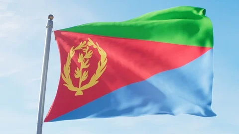 Waving Flag Of Eritrea Loop Stock Footage 127396995