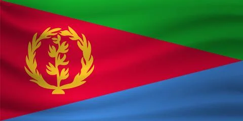 Waving flag of Eritrea. Vector illustration Stock-Illustration