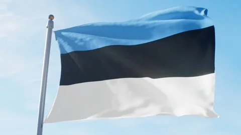 Waving Flag Of Estonia Loop Stock Footage 127580463