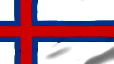 Waving flag of Faroe Islands with red and blue cross on white background 库存影片 343574110
