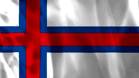 Waving flag of the Faroe Islands with a soft fabric texture and deep red an.. Vídeos de archivo 343583639