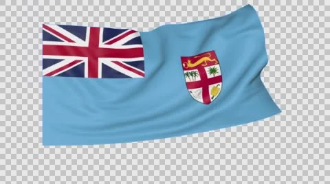 Waving flag of Fiji, seamless loop.  Stock Footage 64558036