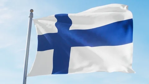 Waving Flag Of Finland Loop Stock Footage 127474635